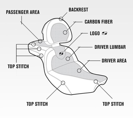 Saddlemen Heated Road Sofa Seat fits 2008-2024 Harley Touring Street Glide