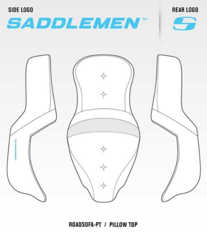 Saddlemen Roadsofa Pillow Seat with Backrest for 2009-2023 Harley Tri Glide