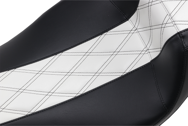 Le Pera Outcast Daddy Long Legs White Inlay Seat for 2008-2024 Harley Touring