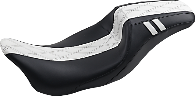 Le Pera Outcast Daddy Long Legs White Inlay Seat for 2008-2024 Harley Touring