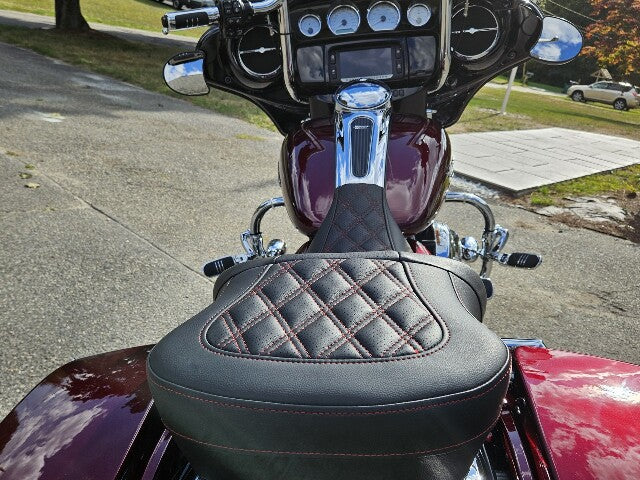Saddlemen Roadsofa Red Lattice Extended Gel Seat fits 2008-2024 Harley Touring