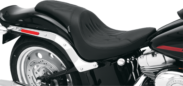 Drag Specialties Predator Flame Stitch Seat for 2006-17 Harley Davidson Softail