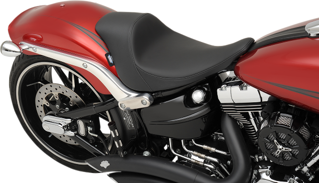 Drag Specialties Black Smooth Leather Solo Seat 2013-2017 Harley Breakout FXSB