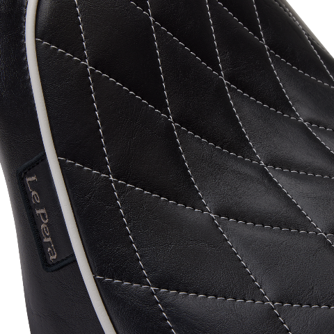 Le Pera Bare Bones White Diamond Solo Seat for 2018-24 Harley Softail FLHC FLDE