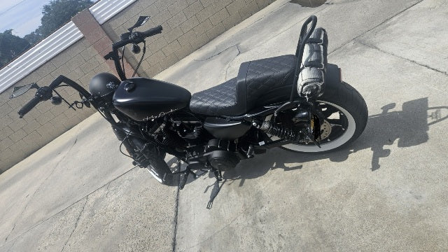 Saddlemen Black Step-Up Lattice Stitch Seat fits 2004-2022 Harley Sportster XL