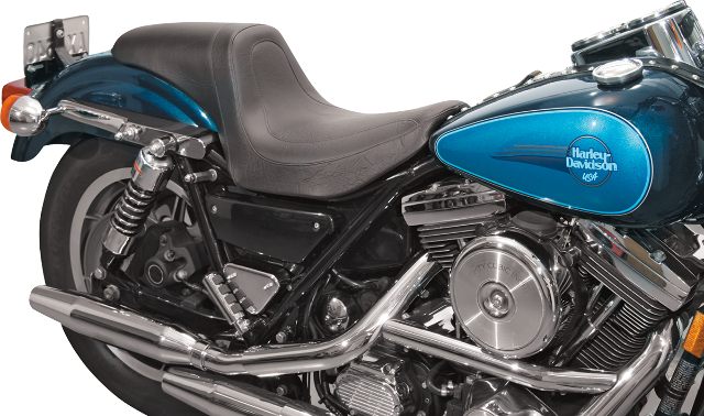 Mustang Vinyl Fastback 2-Up Motorcycle Seat 82-00 Harley Davidson FXR FXRS FXRDG