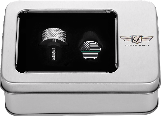 Figurati Green Line USA Flag 1/4"-20 Seat Bolt Knob for 1965-22 Harley Davidson