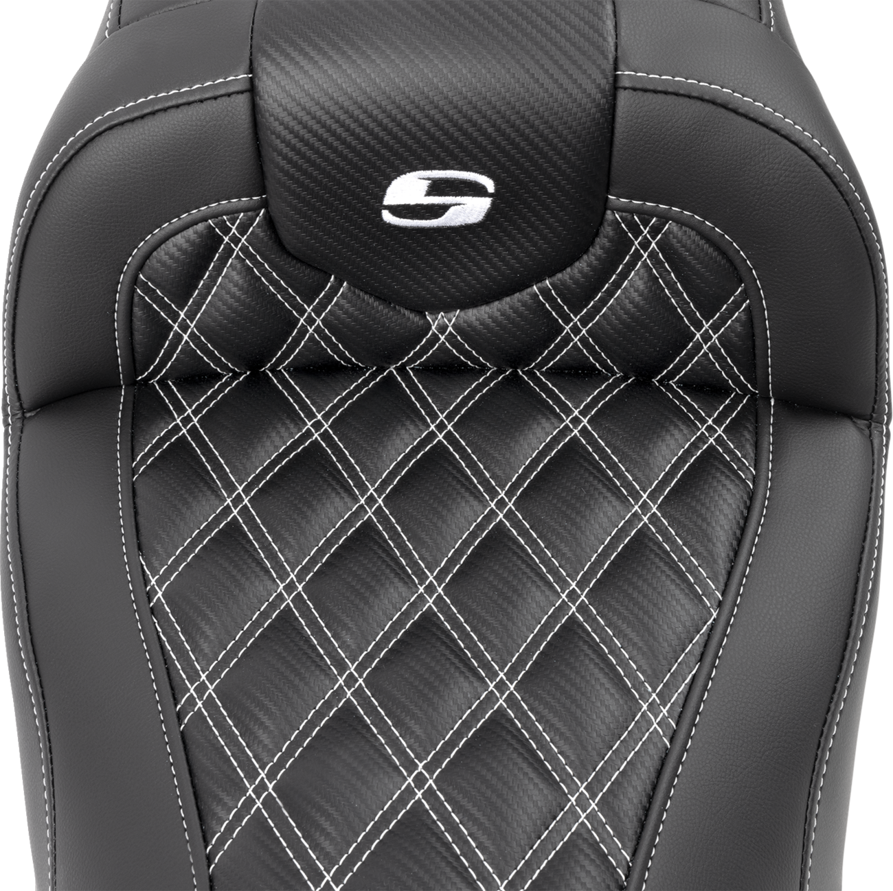 Saddlemen Roadsofa Carbon Fiber White Lattice Gel Seat 2023-2025 Harley Touring