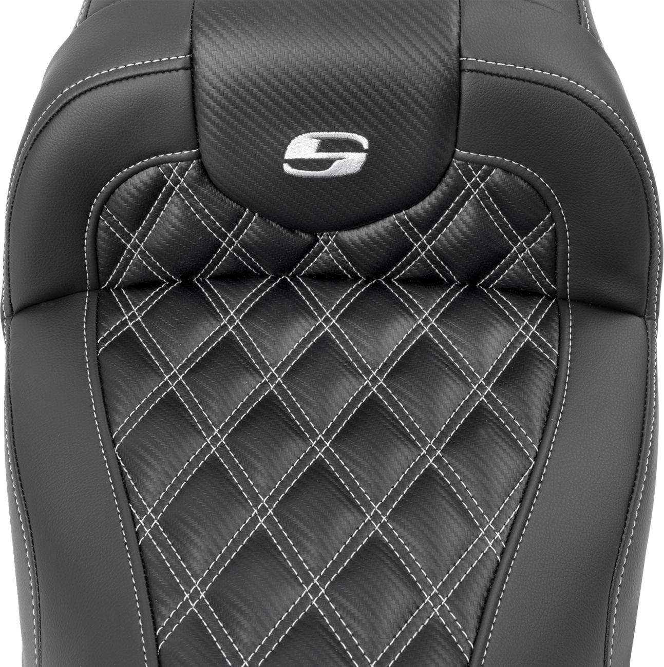 Saddlemen Roadsofa Carbon Fiber Silver Lattice Gel Seat 2023-2025 Harley Touring