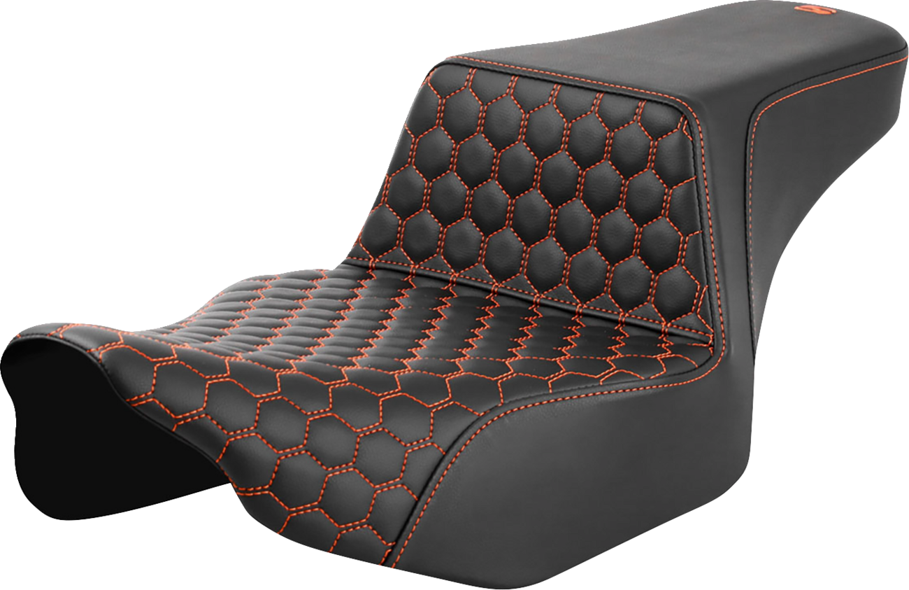 Saddlemen Step Up Orange Honeycomb Extended Seat fits 2023-2025 Harley Touring