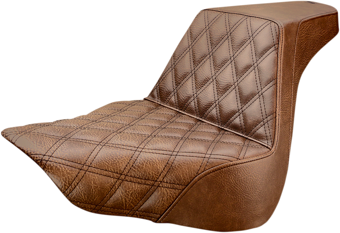 Saddlemen Brown Step-Up Lattice Seat 2018-2025 Harley Softail Fat Boy Breakout