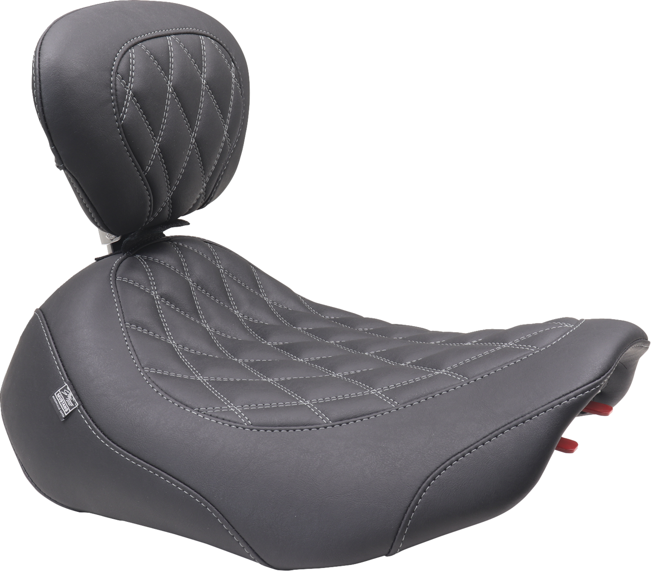 Mustang Wide Tripper Gray Diamond Solo Seat & Backrest 2023-2025 Harley Touring