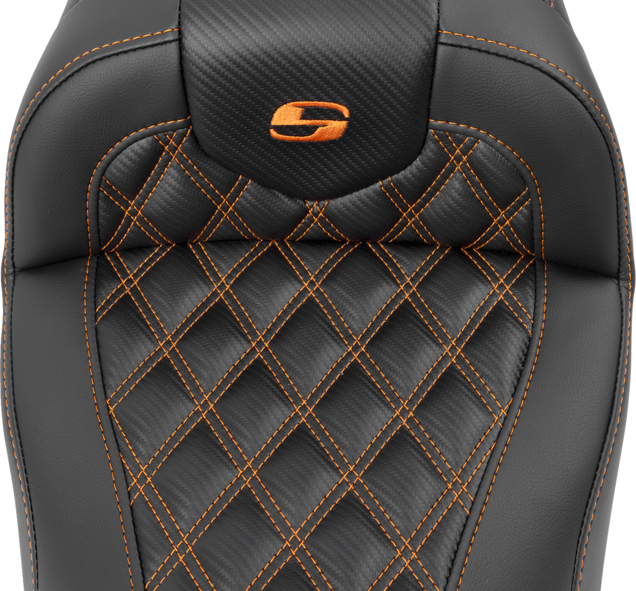 Saddlemen Roadsofa Carbon Fiber Orange Lattice Gel Seat 2023-2025 Harley Touring