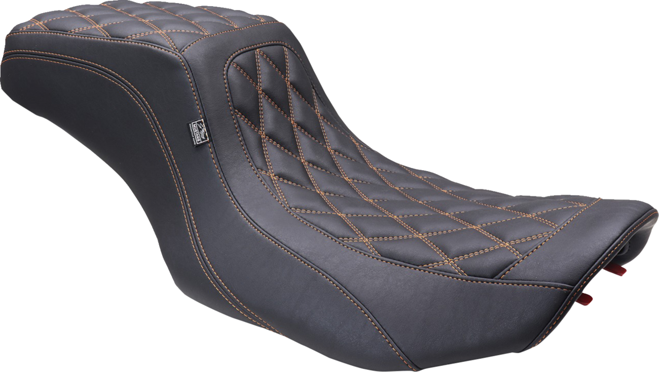 Mustang Squareback Orange Diamond Stitch Seat for 2023-2025 Harley Touring FLHX