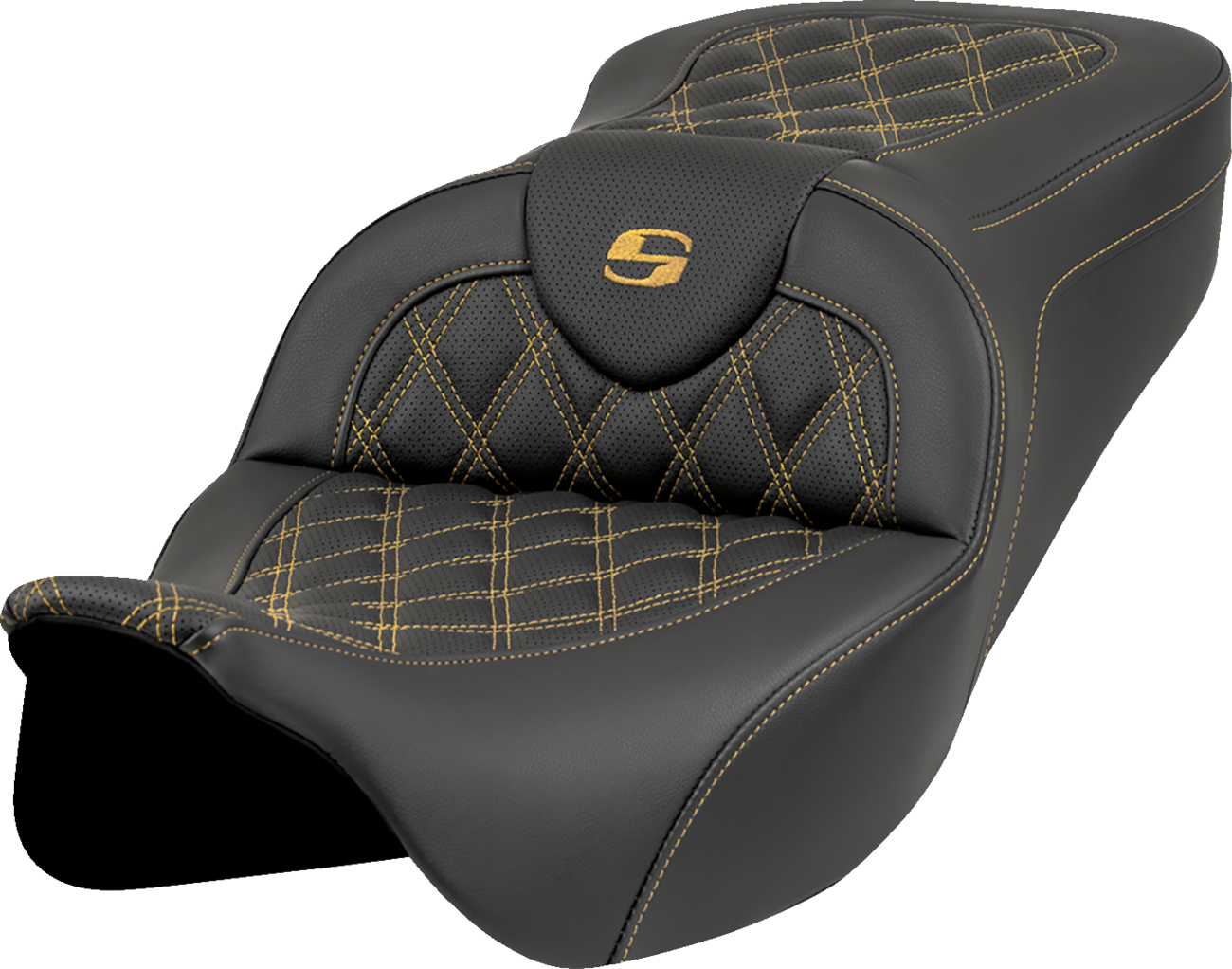 Saddlemen Roadsofa Gold Lattice Stitch Gel Seat fits 2008-2025 Harley Touring