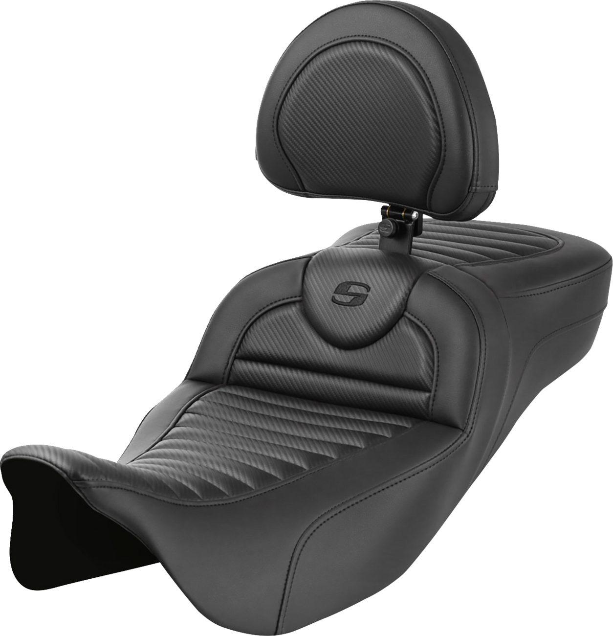 Saddlemen Roadsofa Carbon T&R Extended Seat & Backrest 2008-2025 Harley Touring
