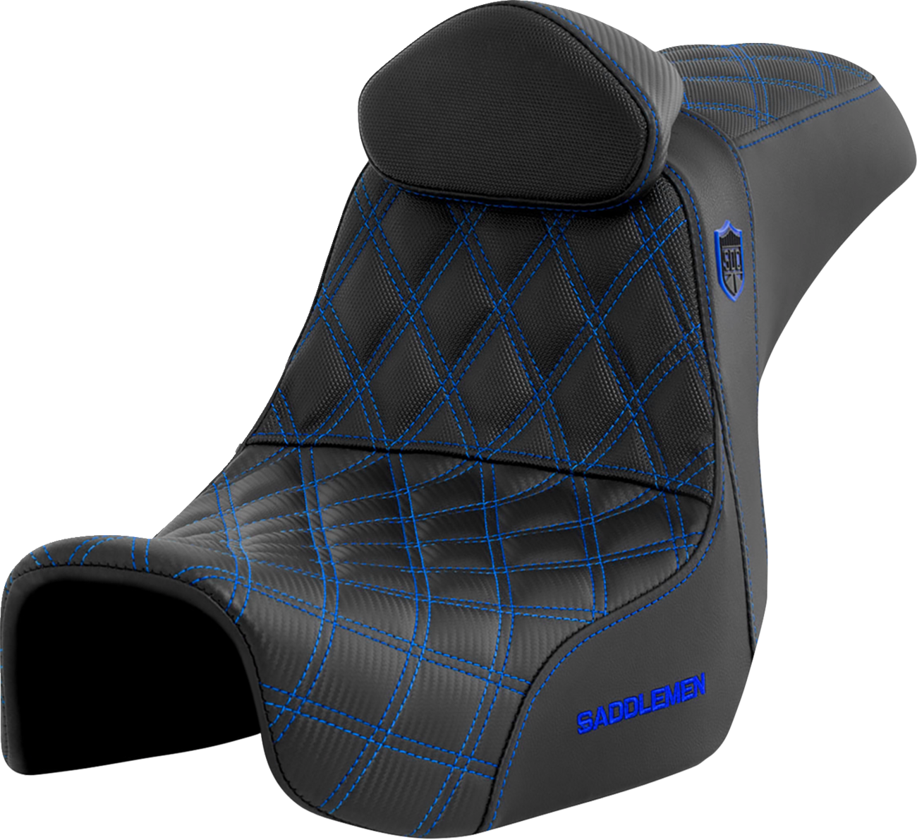 Saddlemen SDC Pro Series Blue Lattice Seat & Backrest fits 2006-2017 Harley Dyna