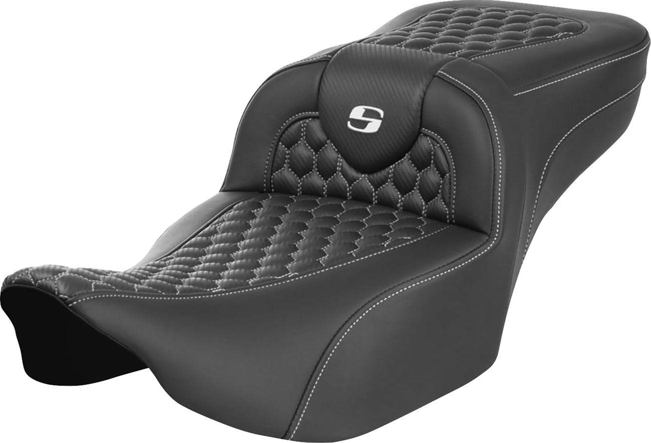 Saddlemen Roadsofa White Honeycomb Extended Gel Seat for 2023-25 Harley Touring
