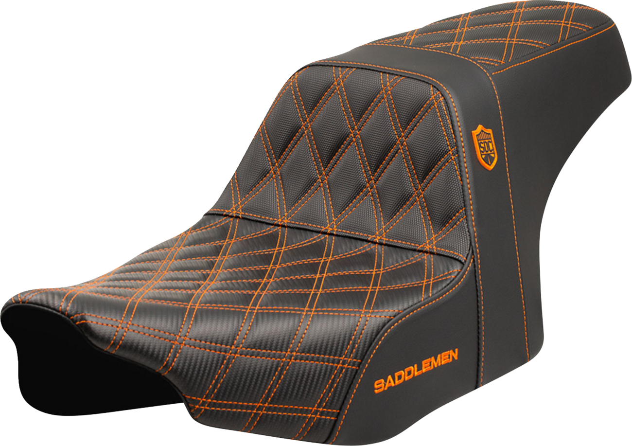 Saddlemen SDC Pro Series Orange Lattice Gel Seat fits 2023-2025 Harley Touring