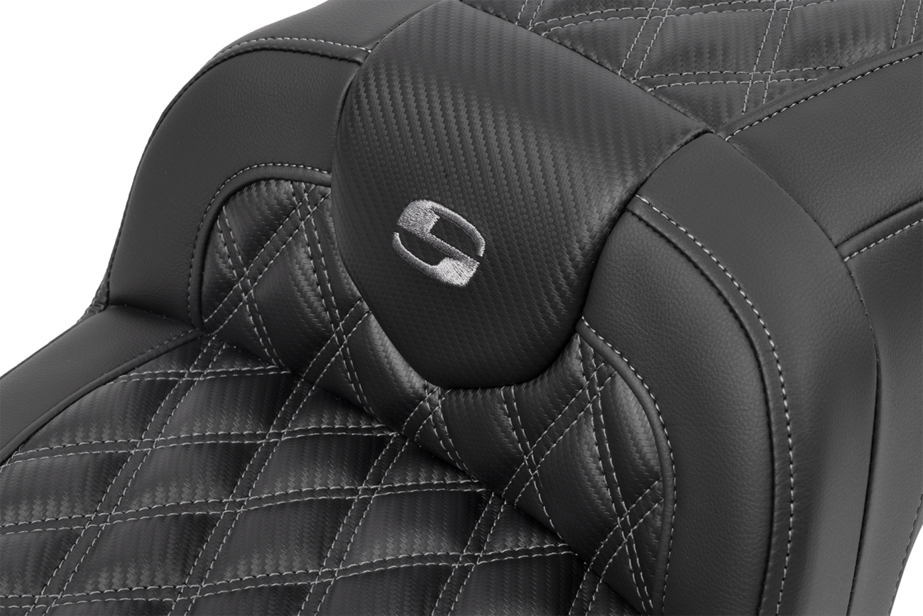 Saddlemen Roadsofa Carbon Fiber Gray Lattice Gel Seat 2023-2025 Harley Touring
