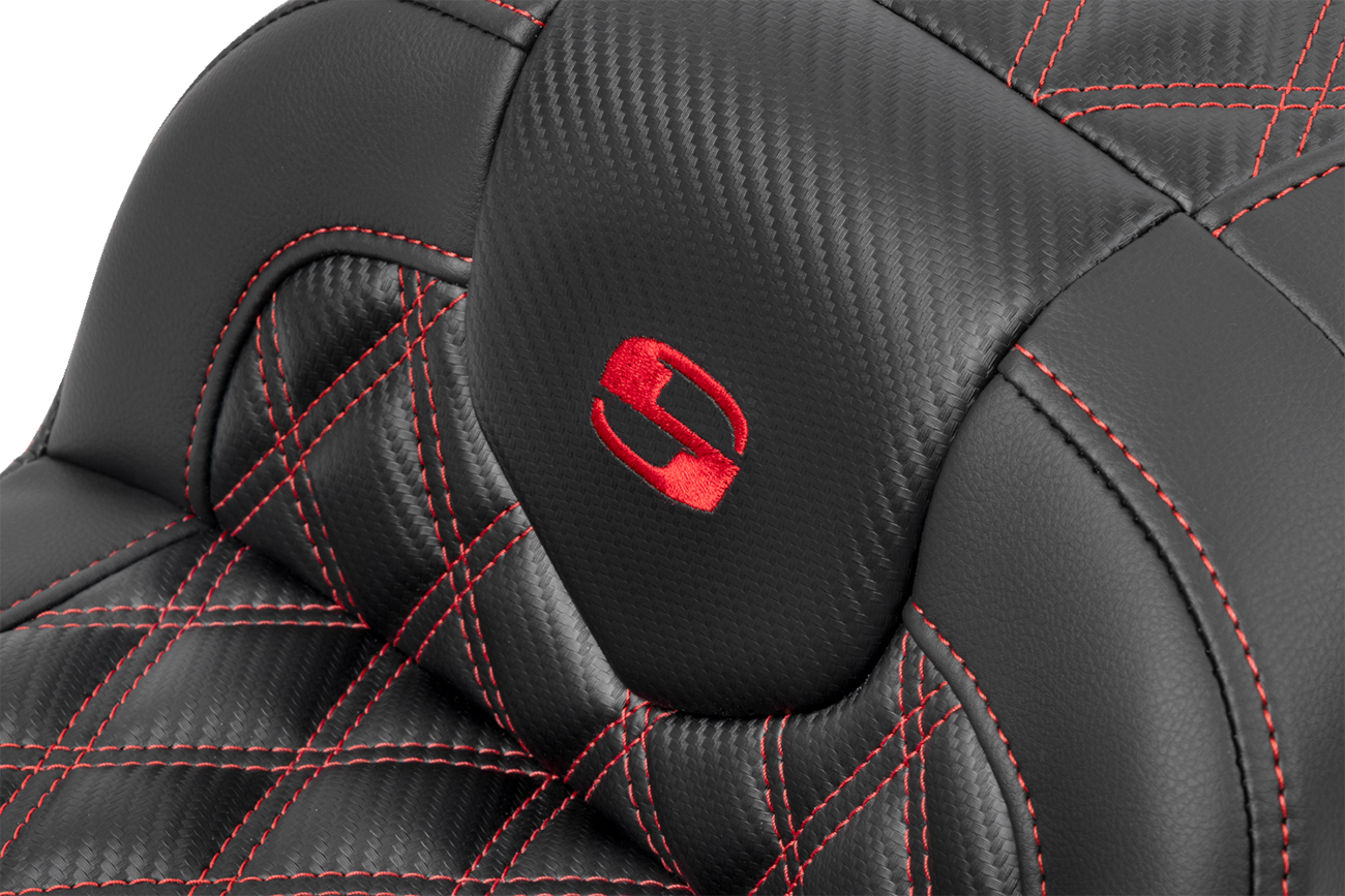 Saddlemen Roadsofa Carbon Fiber Red Lattice Gel Seat 2023-2025 Harley Touring