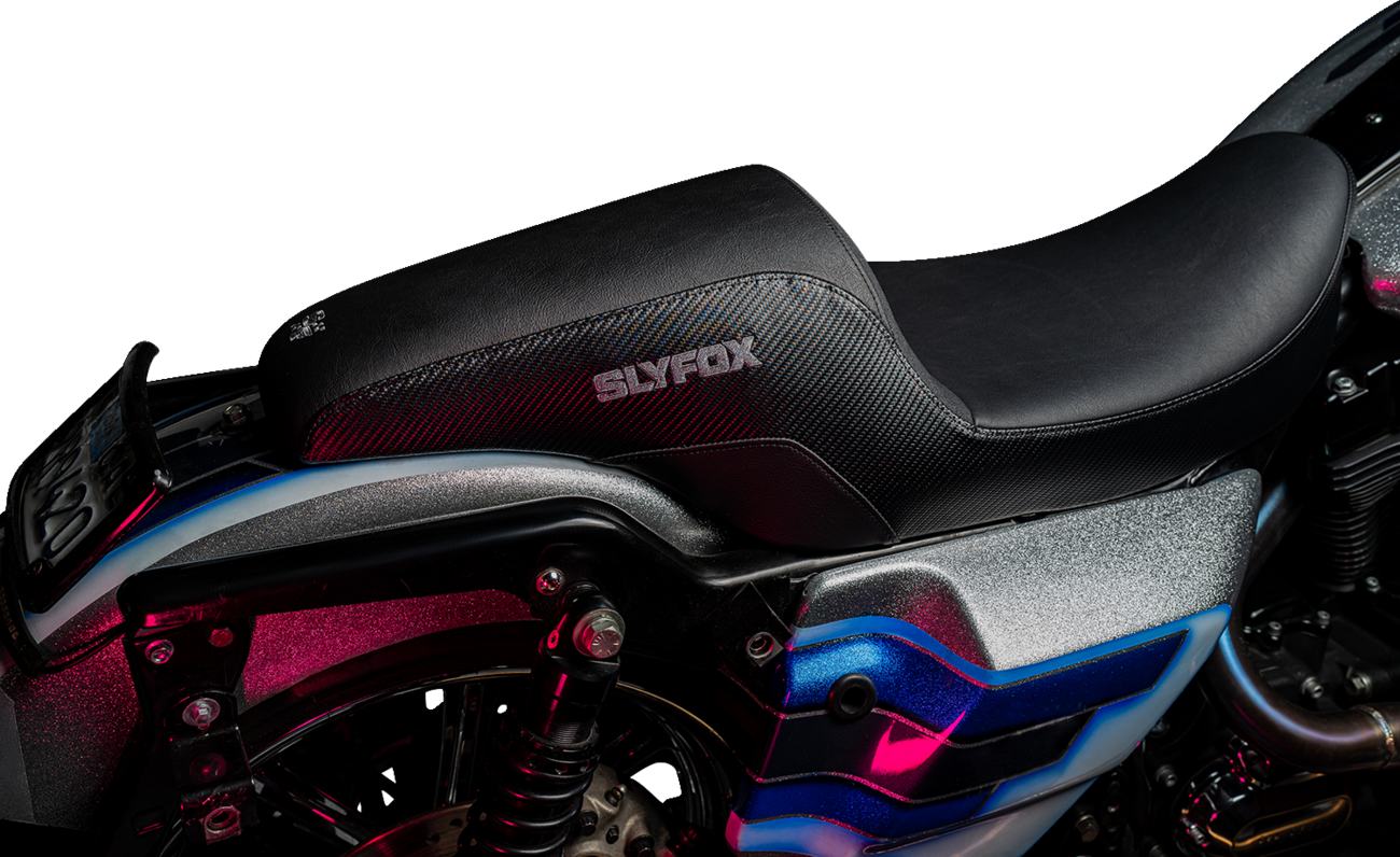Slyfox Smooth Carbon Fiber Seat fits 1997-2007 Harley Touring FLHT FLHR FLTR