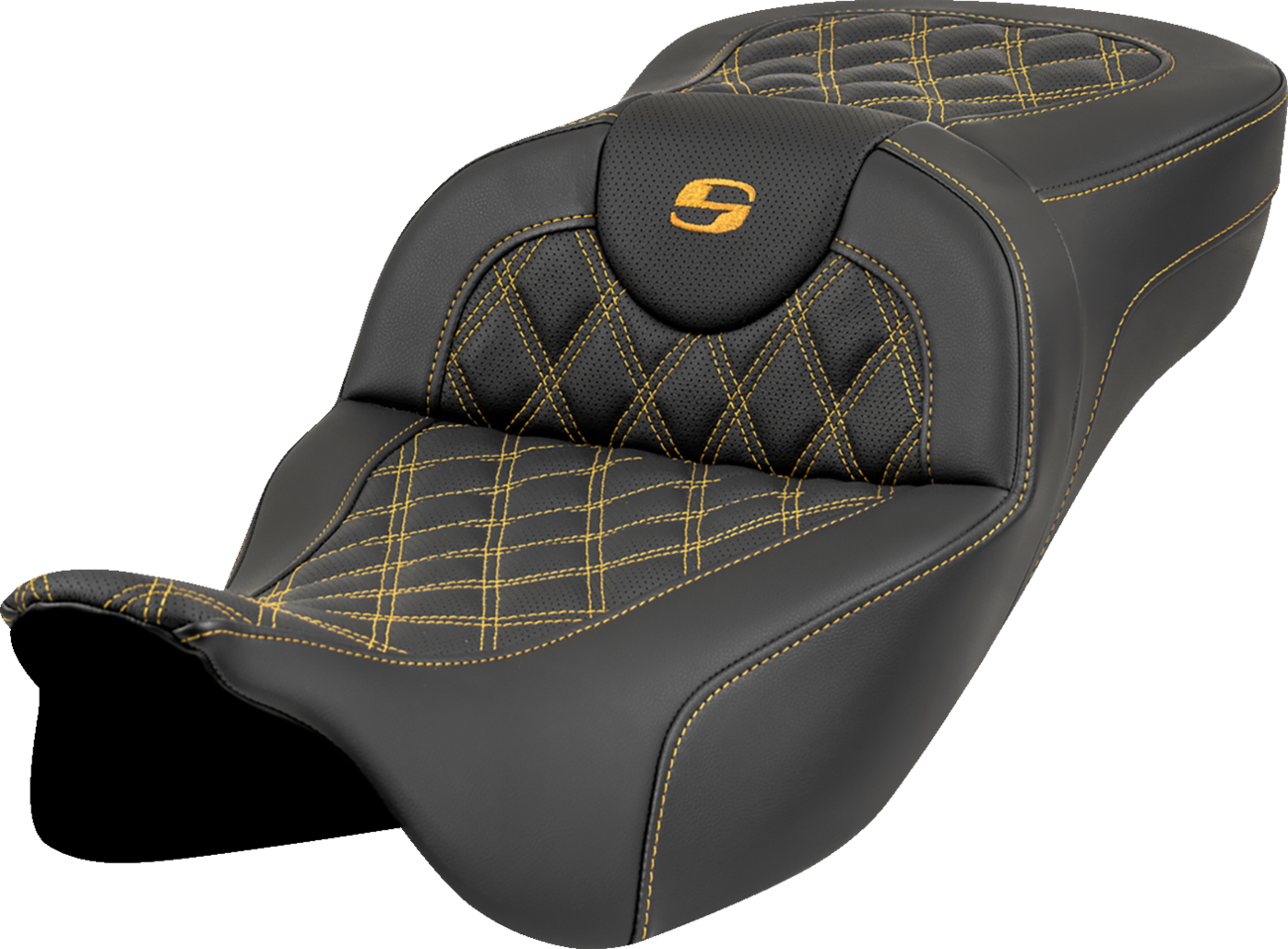 Saddlemen Roadsofa Gold Lattice Extended Gel Seat fits 2008-2025 Harley Touring