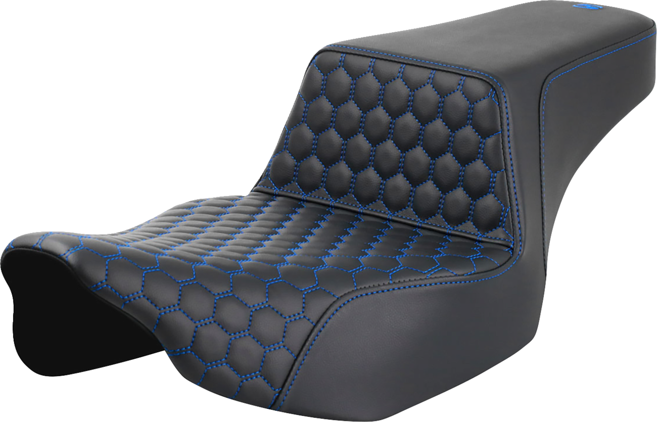 Saddlemen Step Up Blue Honeycomb Extended Gel Seat fits 2023-2025 Harley Touring