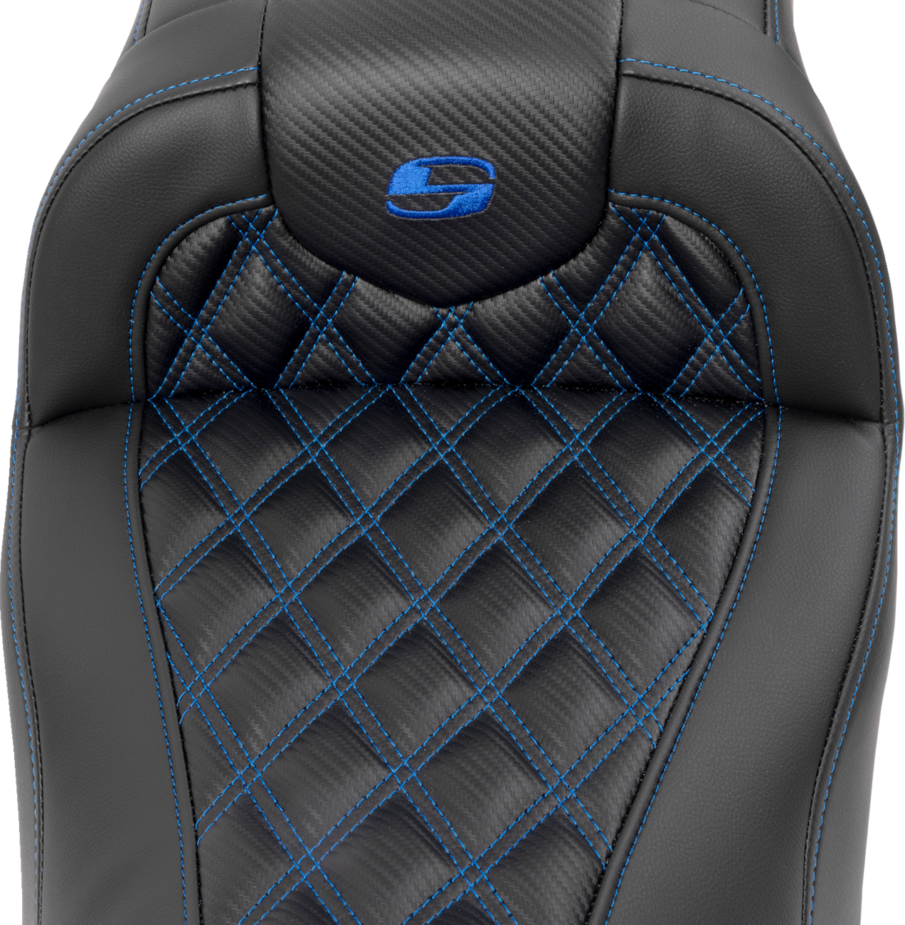 Saddlemen Roadsofa Carbon Fiber Blue Lattice Gel Seat 2023-2025 Harley Touring