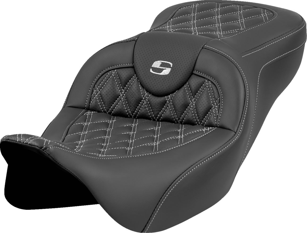 Saddlemen Roadsofa Silver Lattice Stitch Gel Seat fits 2008-2025 Harley Touring