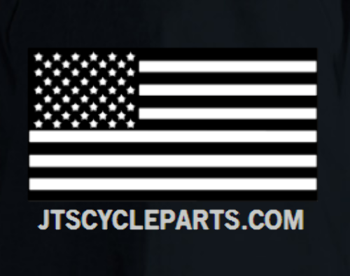 JT's Cycles Motorcycle Biker Shop American Flag Casual Unisex Adult T-Shirt