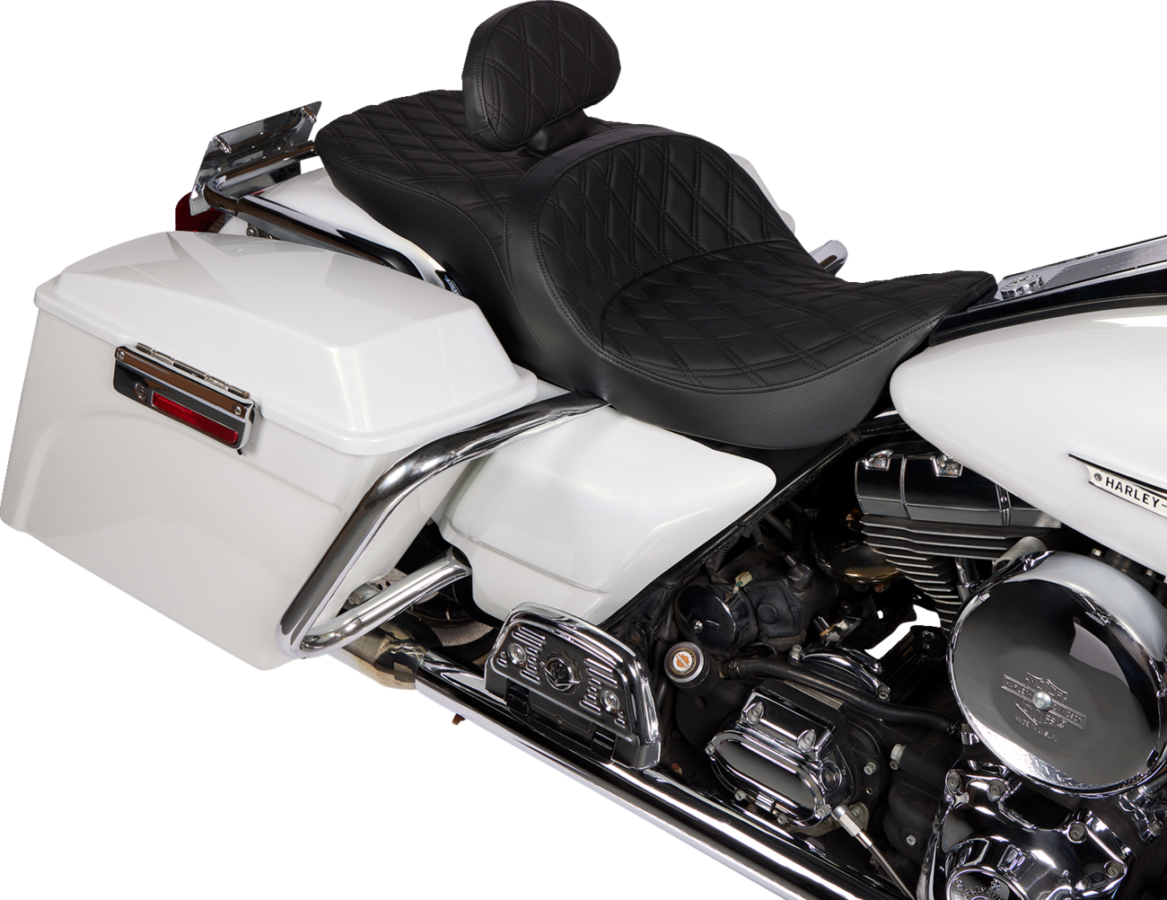 Drag Specialties Predator II Diamond Stitch Seat fits 2008-2023 Harley Touring
