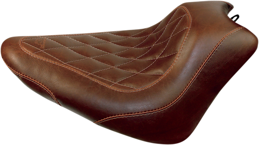 Mustang Brown Diamond Tripper Motorcycle Solo Seat 11-17 Harley Softail FXS FLS