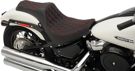Drag Specialties Black Red Predator Diamond Seat for 2018-2022 Harley FXBB FLHC
