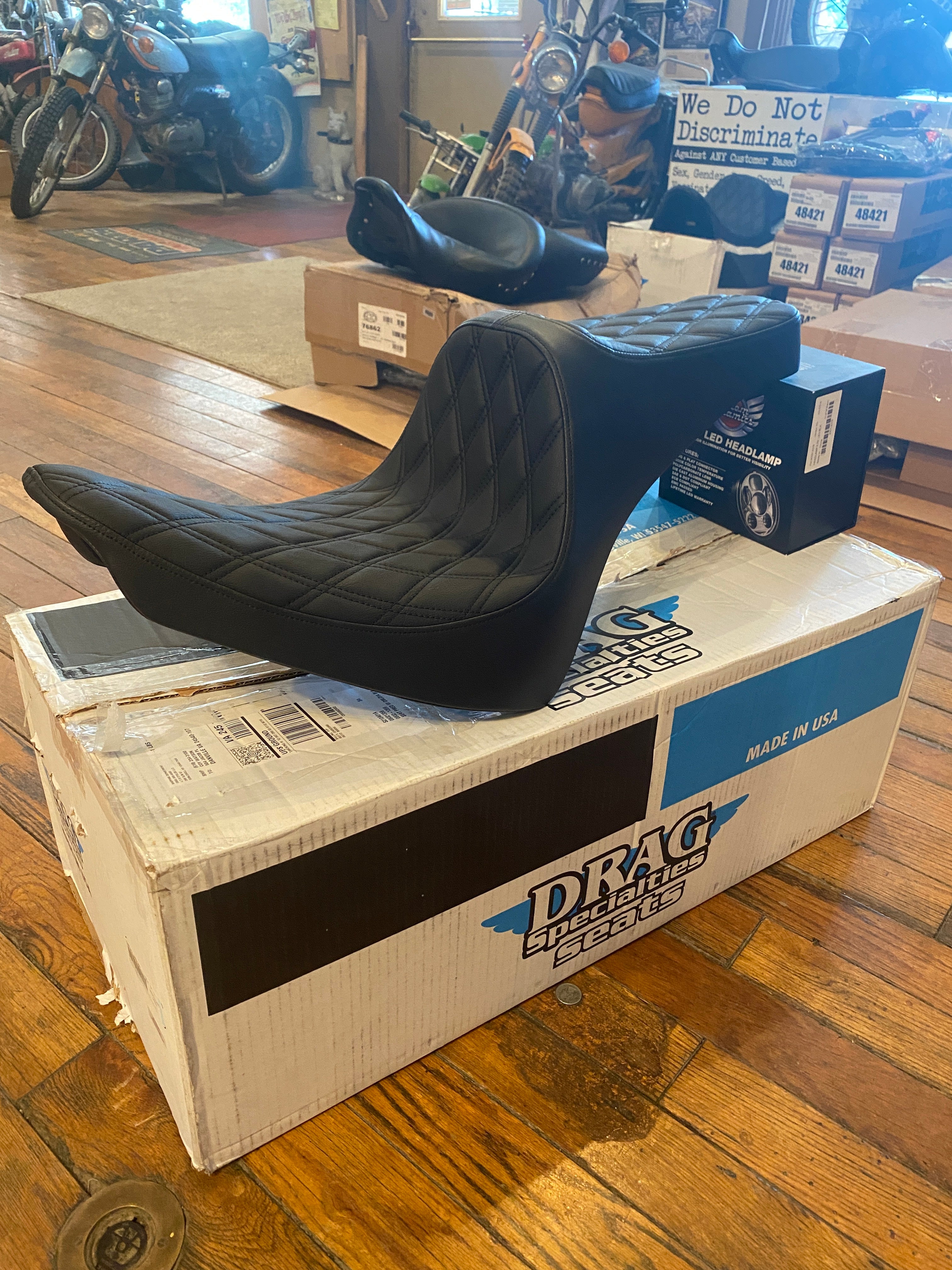 Drag Specialties Predator III Diamond Seat fits 2000-2017 Harley Softail Fat Boy