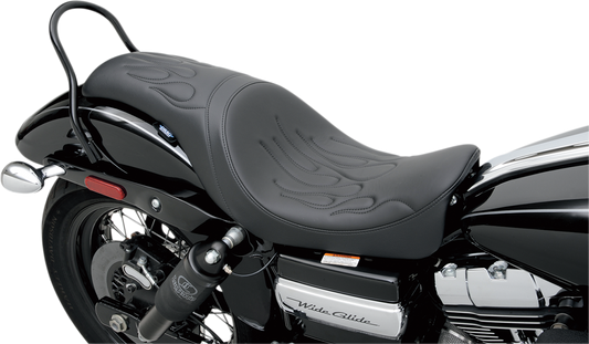Drag Specialties Predator Flame Stitch Seat fits 2006-2017 Harley Dyna Models