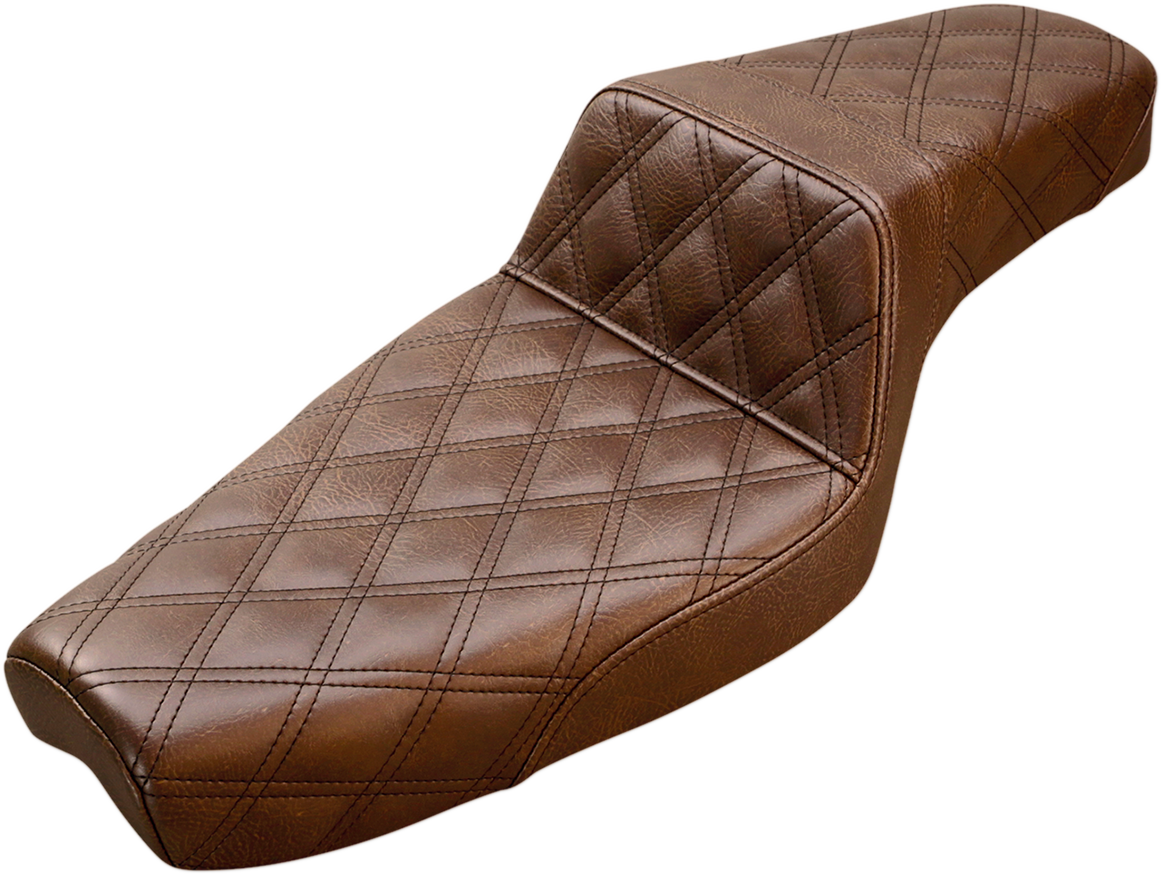 Saddlemen Brown Lattice Stitched Step Up Seat 1979-2003 Harley Sportster XL XLH