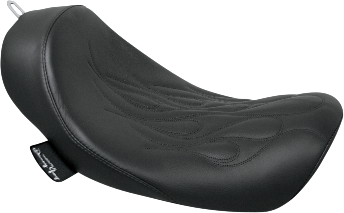 Danny Gray Flame Stitched Leather Buttcrack Solo Seat 2006-17 Harley Dyna Models