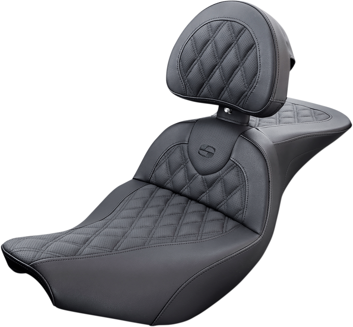 Saddlemen RoadSofa Gel Seat with Backrest for 2014-2023 Indian Chief Dark Horse