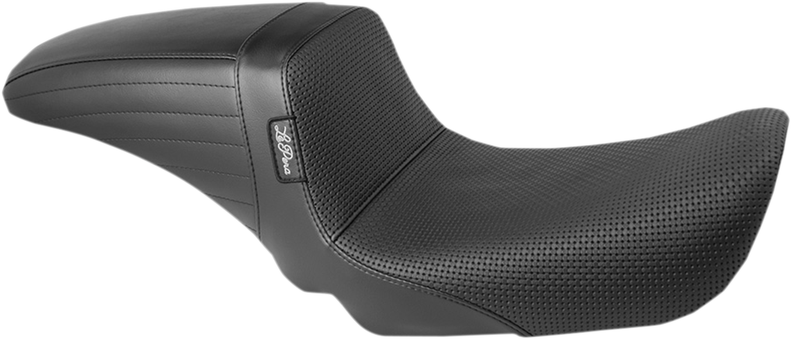 Le Pera Black Vinyl Basketweave Kickflip Seat 2006-2017 Harley DYNA FXDL FXDB