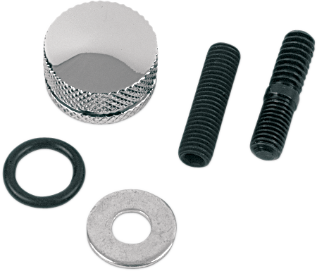 Drag Specialties Chrome Knurled 1/4"-28 stud 1/4"-20 Seat Mount Kit for Harley