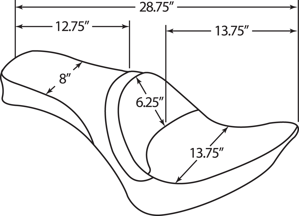 Drag Specialties Predator 2-Up Motorcycle Seat 1984-1999 Harley Softail Models