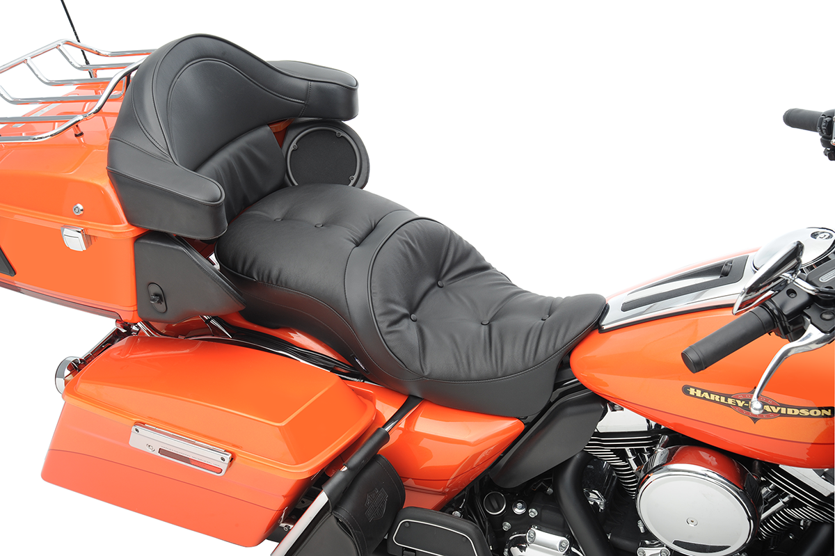 Drag Specialties Leather 2-Up Pillow Seat fits 2009-24 Harley Touring Road Glide