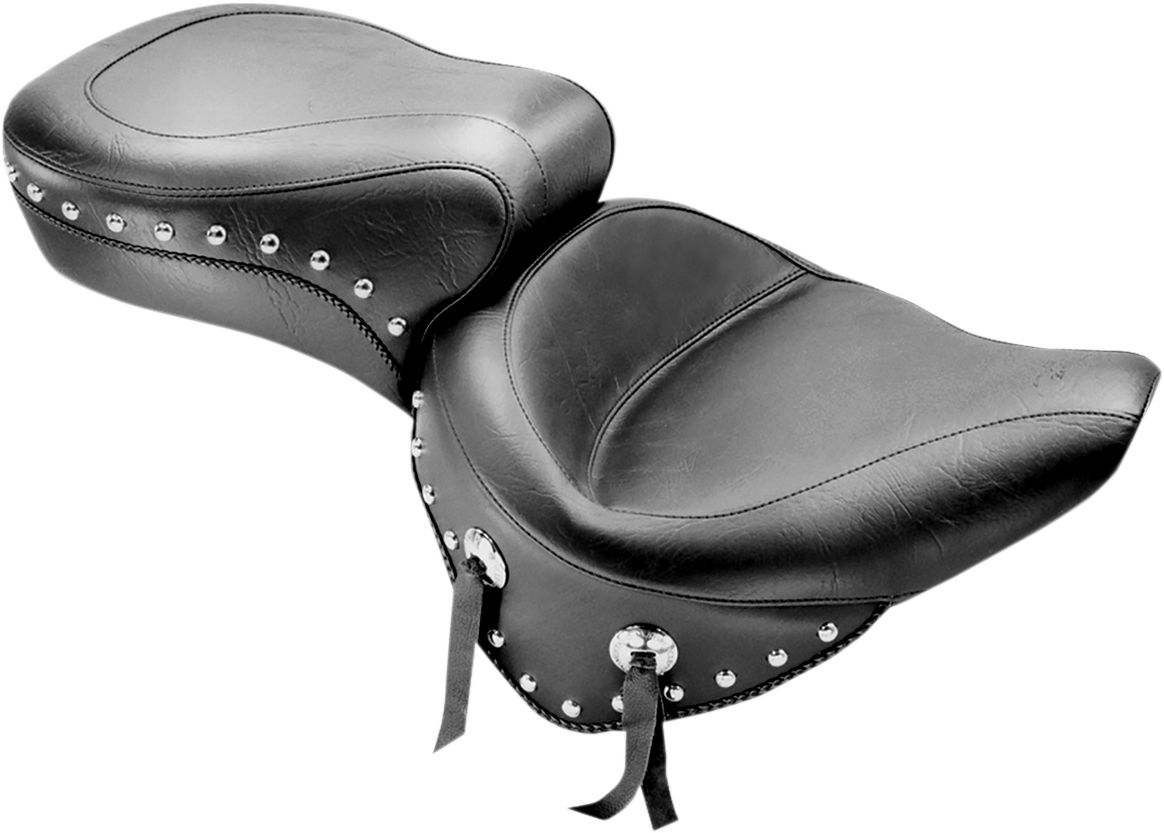 Mustang Wide Studded Skirt Seat for 2000-2007 Harley Softail Fat Boy Heritage