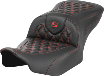 Saddlemen Roadsofa Carbon Fiber Red Lattice Gel Seat 2023-2025 Harley Touring