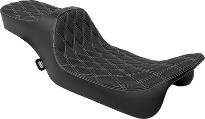 Drag Specialties Predator III Silver Diamond Extended Seat 08-24 Harley Touring