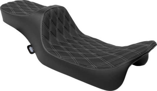 Drag Specialties Predator III Silver Diamond Extended Seat 08-24 Harley Touring