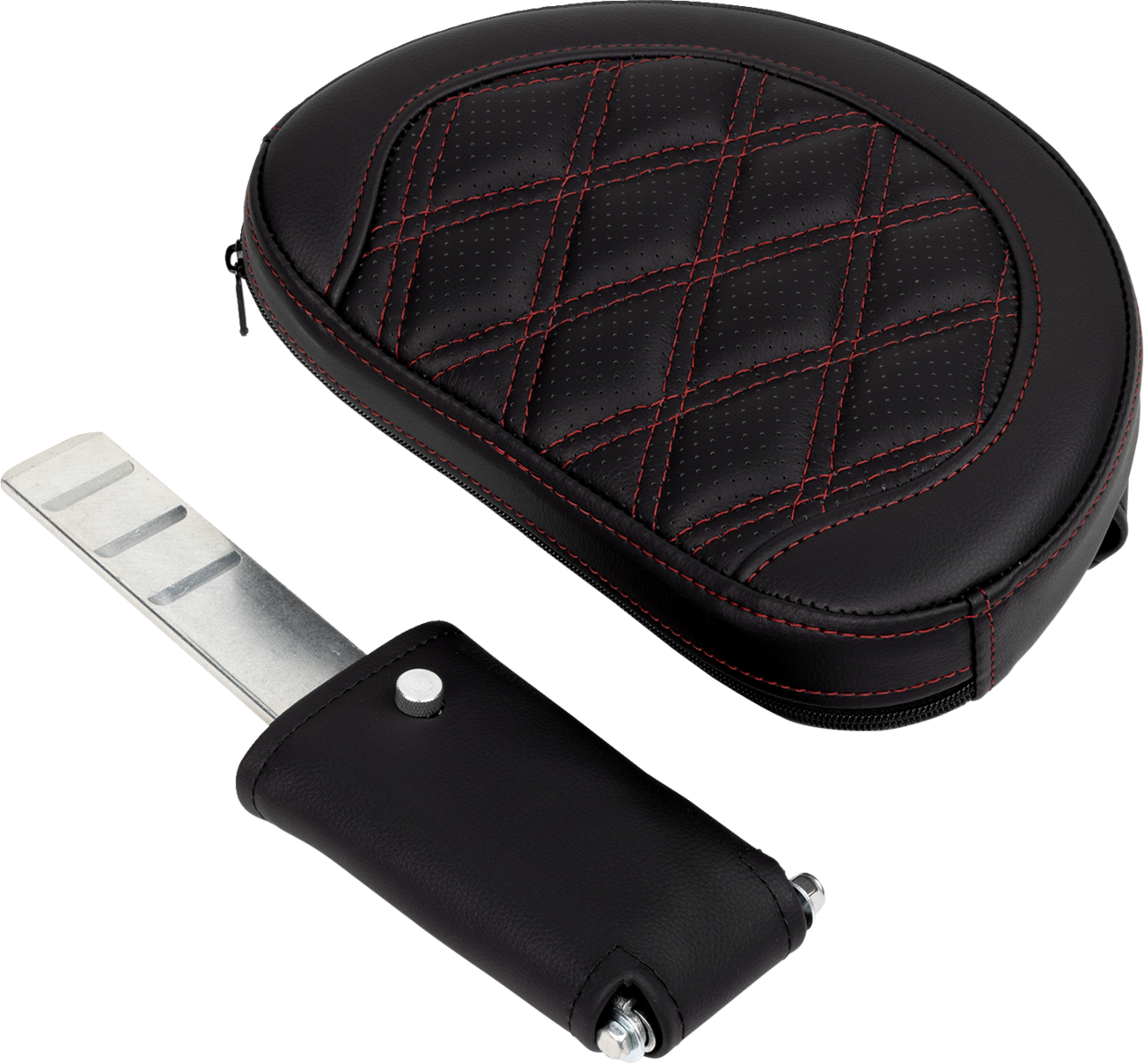 Saddlemen Roadsofa Burgundy Lattice Seat w/ Backrest for 2008-24 Harley Touring