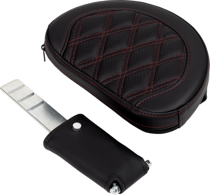 Saddlemen Roadsofa Burgundy Lattice Seat w/ Backrest for 2008-24 Harley Touring