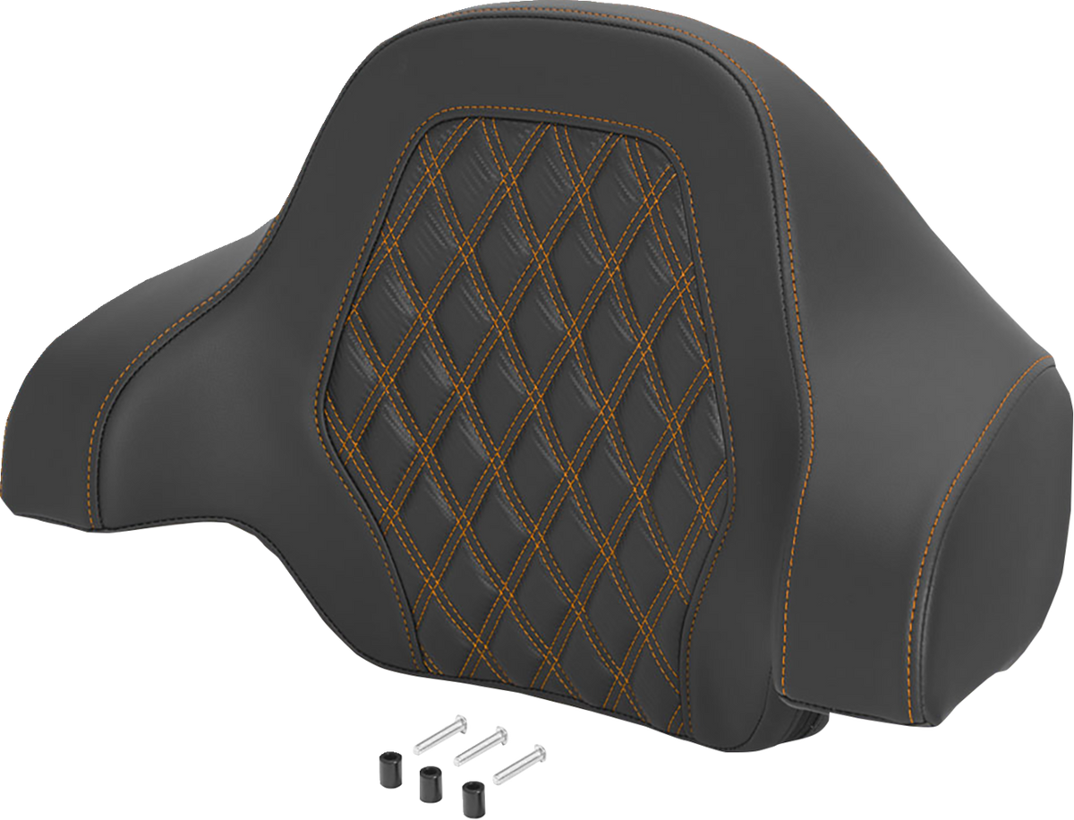 Saddlemen Orange Carbon Lattice Deluxe Sissy Bar Tour Pack Backrest for Harley